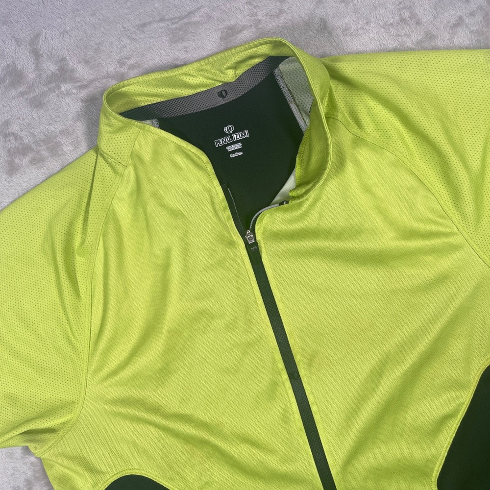 Pearl Izumi Cycling Jersey Elite In-R-Cool Mens Medium Geometric Neon Yellow